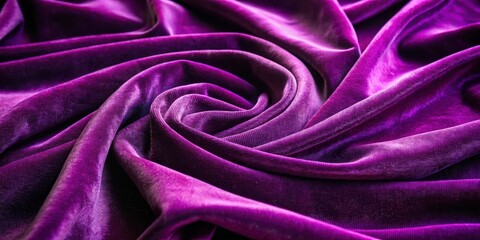 Fototapeta premium Luxurious soft velvety fabric in deep purple hue with subtle sheen and intricate texture, ideal for fashion or interior design projects, fabric samples, velvet fabric