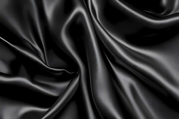 Obraz premium Draped Black Silk Fabric Abstract Texture
