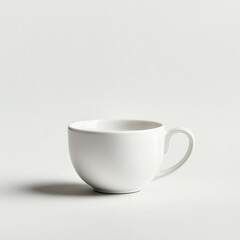 Fototapeta premium White teacup, studio shot, minimal background, food/drink imagery