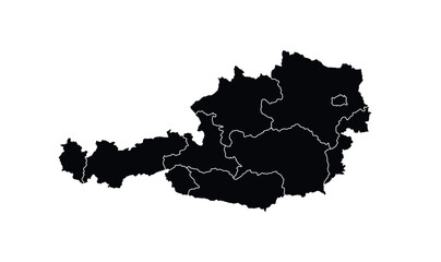 Fototapeta premium Austria Map vector icon. Map of Austria Black Silhouette.