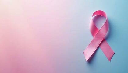 A soft and hopeful World Cancer Day banner featuring a pastel color scheme and a subtle cancer ribbon.