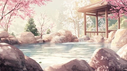 "Serenity in Steam: A Traditional Japanese Hot Spring"