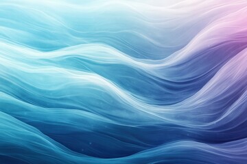 Fototapeta premium Flowing abstract waves in blue and pink hues creating a serene and dreamy atmosphere
