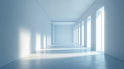 Fototapeta premium Bright Minimalist Hallway Interior with Sunlight