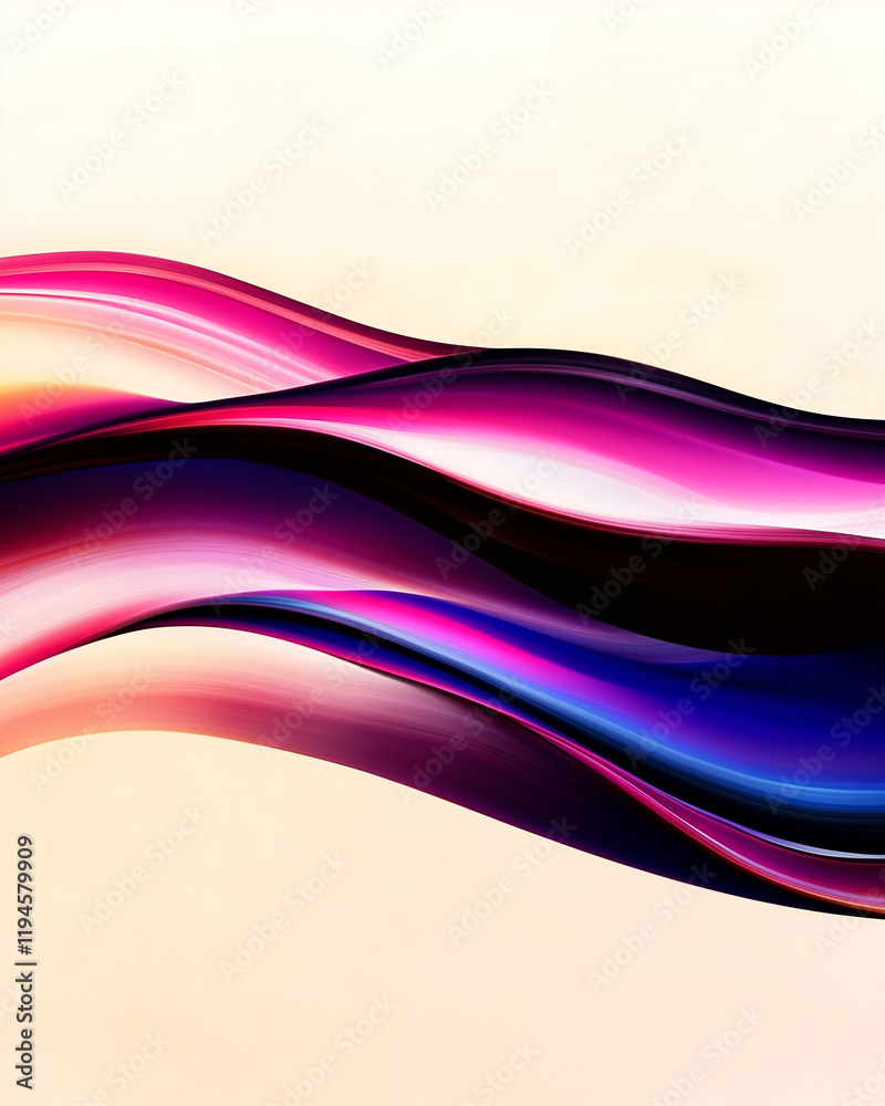 Poster abstract waves background with flowing colors creating a dynamic design