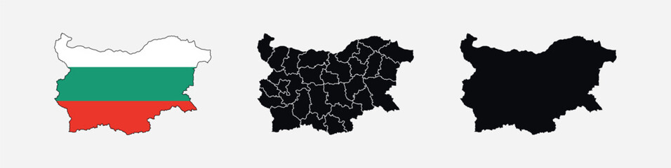 Bulgaria Map vector icon. Map of Bulgaria various styles.