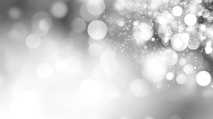 Abstract Gray and White Bokeh Background with Glimmering Lights