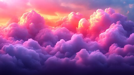 Vibrant pink and purple clouds at sunset.