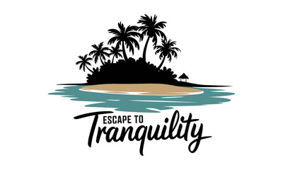 Obraz premium island Travel theme Vector Clipart