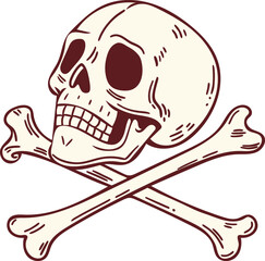  Skull and Crossbones - Pirate and Halloween Vector Illustration