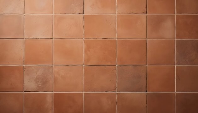 Terracotta Tiles with Irregular Shapes Create a Textured Wall