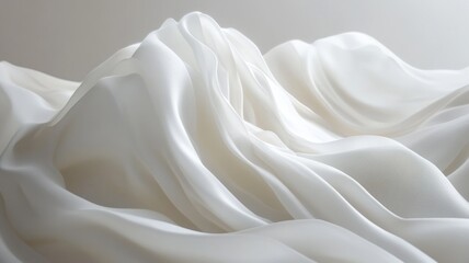 Obraz premium Abstract Draped White Fabric Texture: Elegant and Soft Waves