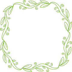 Floral Wreaths and Leaves Wedding Decoration Illustration
