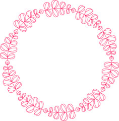 Floral Wreaths and Leaves Wedding Decoration Illustration
