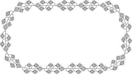 Floral Wreaths and Leaves Wedding Decoration Illustration
