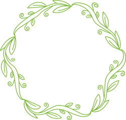 Floral Wreaths and Leaves Wedding Decoration Illustration
