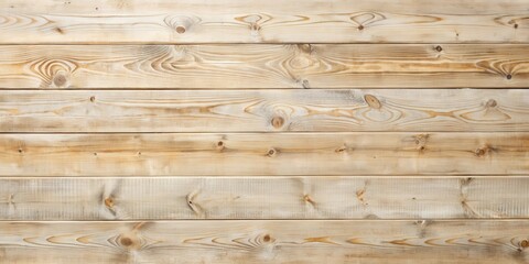 Naklejka premium Distressed wooden shiplap panel with a soft light beige color background, having visible grain and subtle imperfections, natural wood texture, wood paneling