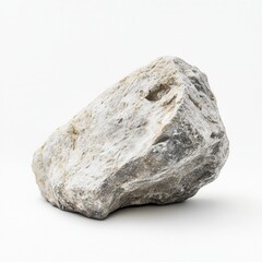 Fototapeta premium Raw stone sample, studio shot, white background, geology