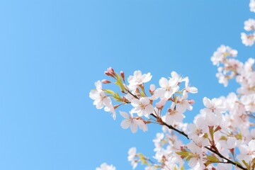 Spring floral against a clear blue sky outdoors blossom nature.
