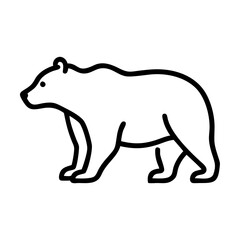 bear silhouette icon, bear silhouette line art - simple line art of bear silhouette, perfect for bear silhouette logos and icons and themed design 