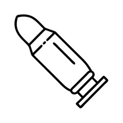 bullet casing icon, bullet casing line art - simple line art of bullet casing, perfect for bullet casing logos and icons and themed design 