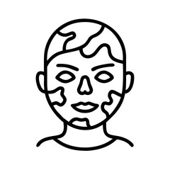 camo face paint icon, camo face paint line art - simple line art of camo face paint, perfect for camo face paint logos and icons and themed design 