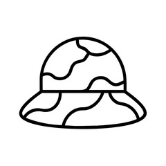 camo hat icon, camo hat line art - simple line art of camo hat, perfect for camo hat logos and icons and themed design 
