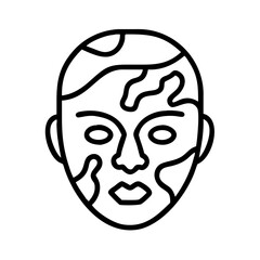 camo face paint icon, camo face paint line art - simple line art of camo face paint, perfect for camo face paint logos and icons and themed design 