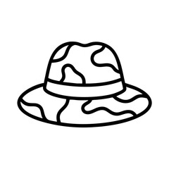camo hat icon, camo hat line art - simple line art of camo hat, perfect for camo hat logos and icons and themed design 