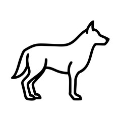 coyote silhouette icon, coyote silhouette line art - simple line art of coyote silhouette, perfect for coyote silhouette logos and icons and themed design 