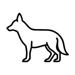 coyote silhouette icon, coyote silhouette line art - simple line art of coyote silhouette, perfect for coyote silhouette logos and icons and themed design 
