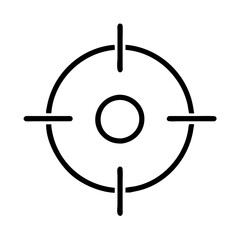 crosshairs icon, crosshairs line art - simple line art of crosshairs, perfect for crosshairs logos and icons and themed design 