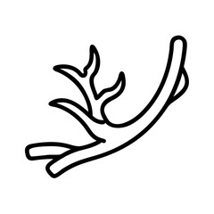 elk antler shed icon, elk antler shed line art - simple line art of elk antler shed, perfect for elk antler shed logos and icons and themed design 