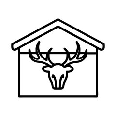 elk shed icon, elk shed line art - simple line art of elk shed, perfect for elk shed logos and icons and themed design 