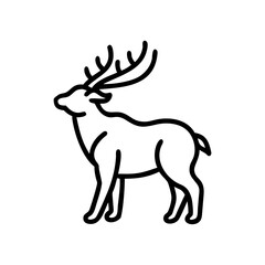 elk bugle call icon, elk bugle call line art - simple line art of elk bugle call, perfect for elk bugle call logos and icons and themed design 