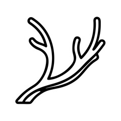 elk antler shed icon, elk antler shed line art - simple line art of elk antler shed, perfect for elk antler shed logos and icons and themed design 