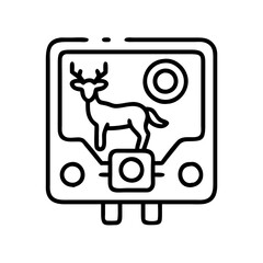 game trail cam footage icon, game trail cam footage line art - simple line art of game trail cam footage, perfect for game trail cam footage logos and icons and themed design 