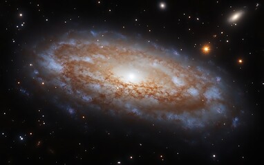 Fototapeta premium Elliptical galaxy in deep space with stars.