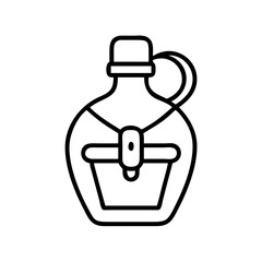 hunter s flask icon, hunter s flask line art - simple line art of hunter s flask, perfect for hunter s flask logos and icons and themed design 