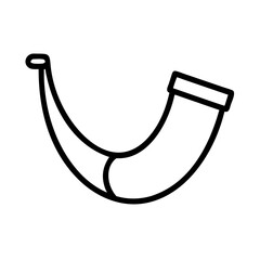 hunting horn icon, hunting horn line art - simple line art of hunting horn, perfect for hunting horn logos and icons and themed design 
