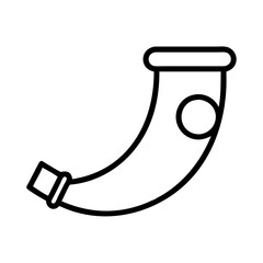 hunting horn icon, hunting horn line art - simple line art of hunting horn, perfect for hunting horn logos and icons and themed design 