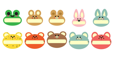 Frog Nametag Vector Set