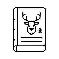 hunting logbook icon, hunting logbook line art - simple line art of hunting logbook, perfect for hunting logbook logos and icons and themed design 