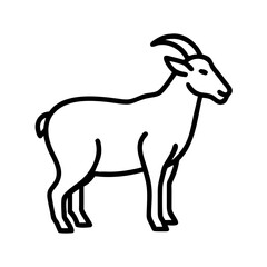 mountain goat icon, mountain goat line art - simple line art of mountain goat, perfect for mountain goat logos and icons and themed design 