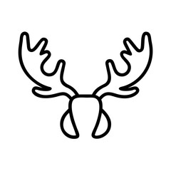 moose antlers icon, moose antlers line art - simple line art of moose antlers, perfect for moose antlers logos and icons and themed design 
