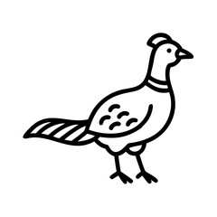pheasant icon, pheasant line art - simple line art of pheasant, perfect for pheasant logos and icons and themed design 