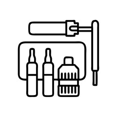 rifle cleaning kit icon, rifle cleaning kit line art - simple line art of rifle cleaning kit, perfect for rifle cleaning kit logos and icons and themed design 