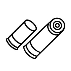 shotgun shells icon, shotgun shells line art - simple line art of shotgun shells, perfect for shotgun shells logos and icons and themed design 