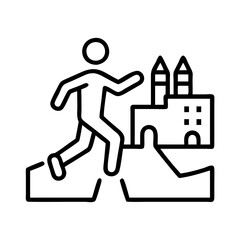 city jogging route icon, city jogging route line art - simple line art of city jogging route, perfect for city jogging route logos and icons and themed design 