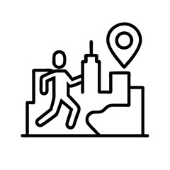 city jogging route icon, city jogging route line art - simple line art of city jogging route, perfect for city jogging route logos and icons and themed design 